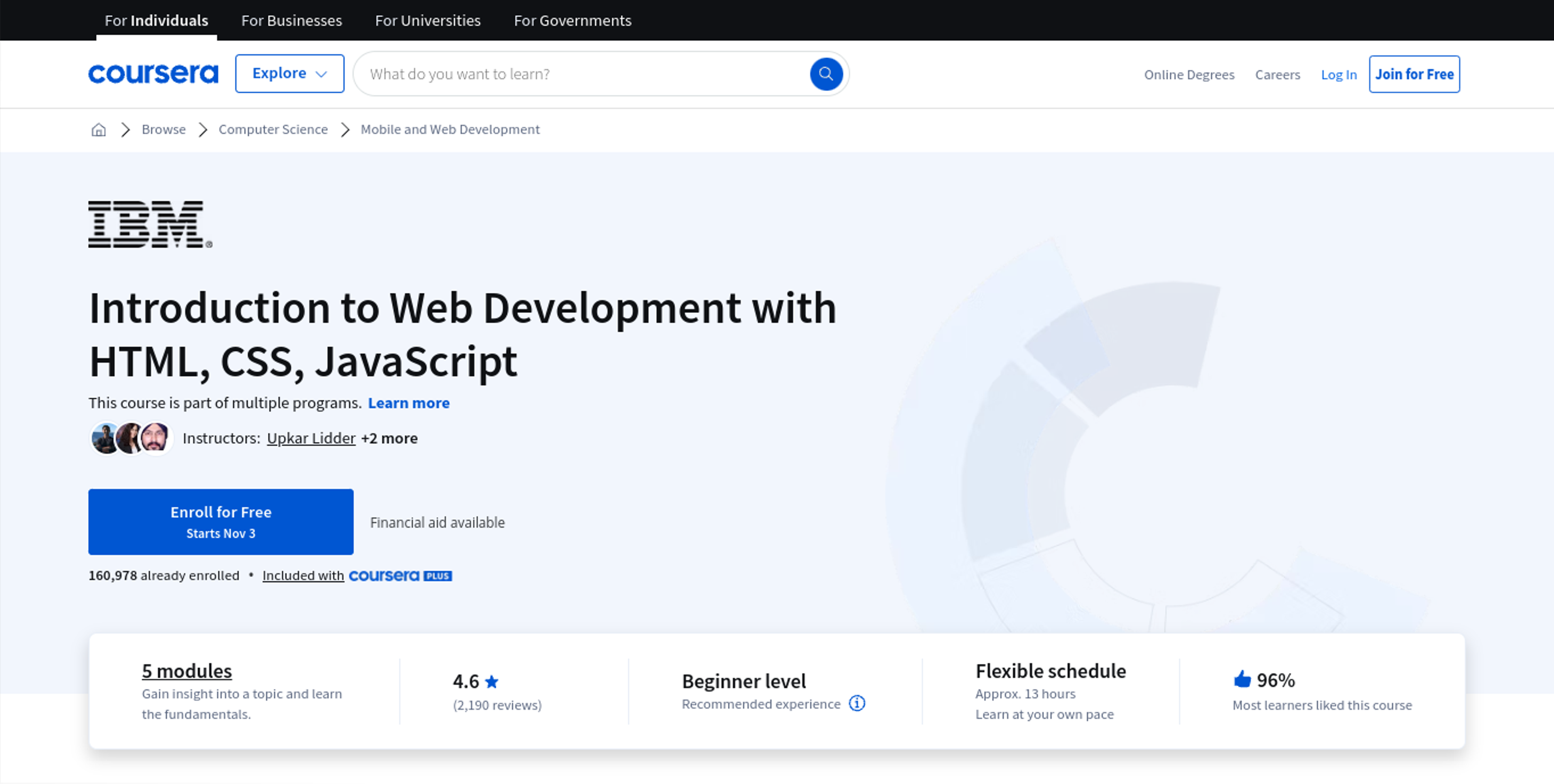 free web development courses 4 Coursera