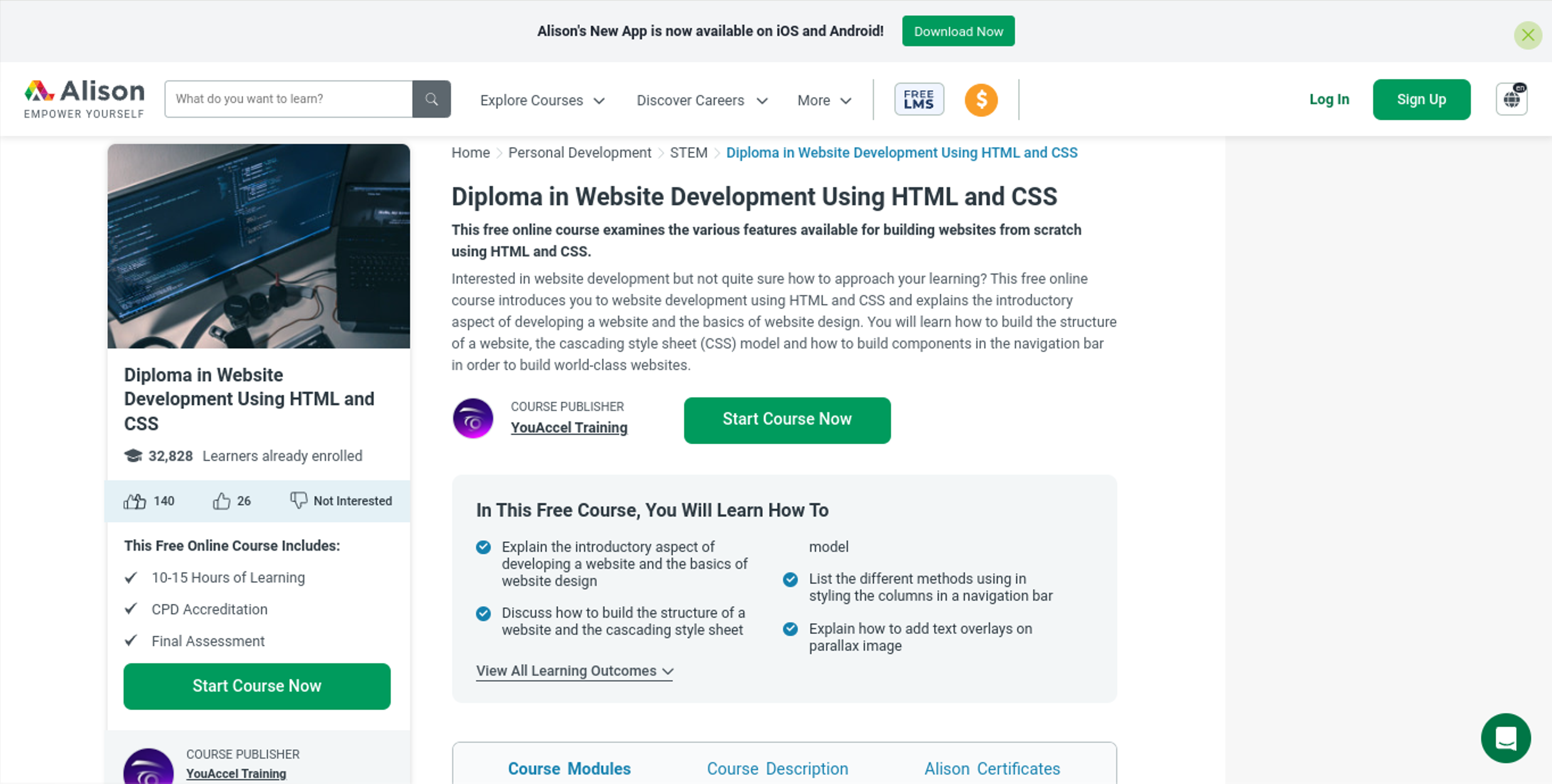 free web development courses 5 alison